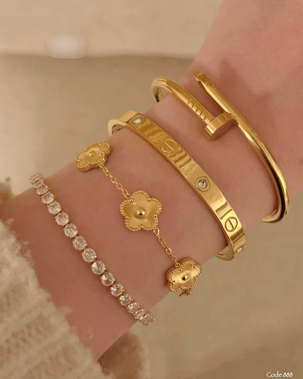 Gemini Bracelet Set | 4 Pieces Stainless Steel