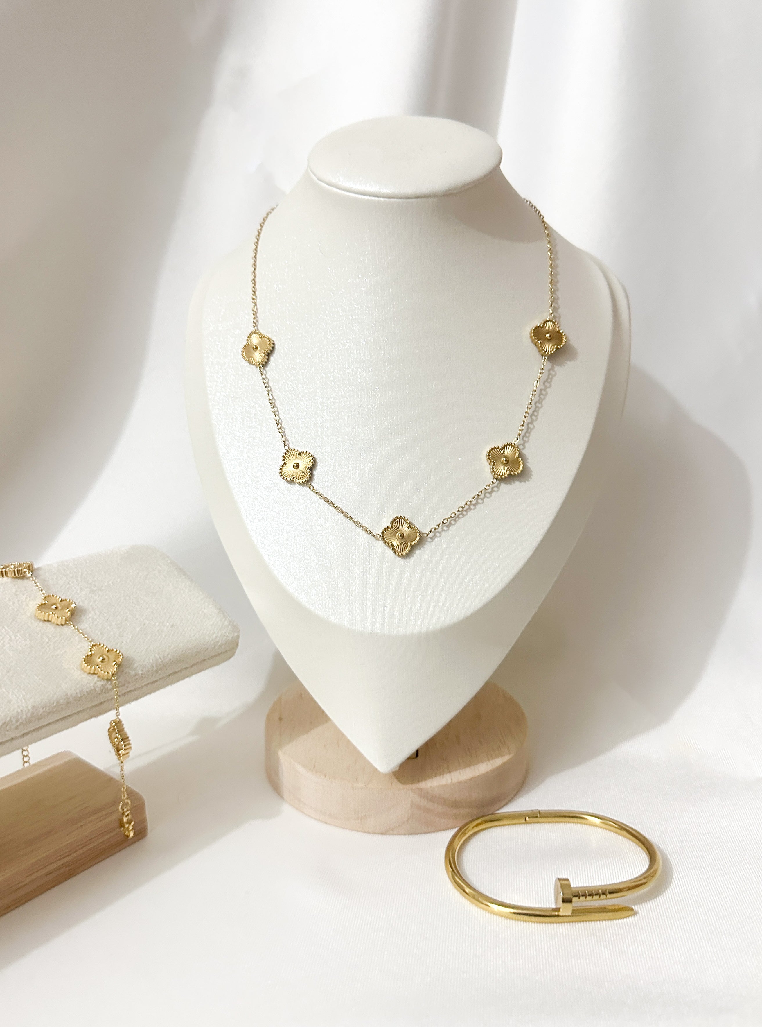 Four Leaf Set | Necklace + Bracelet + Nail
