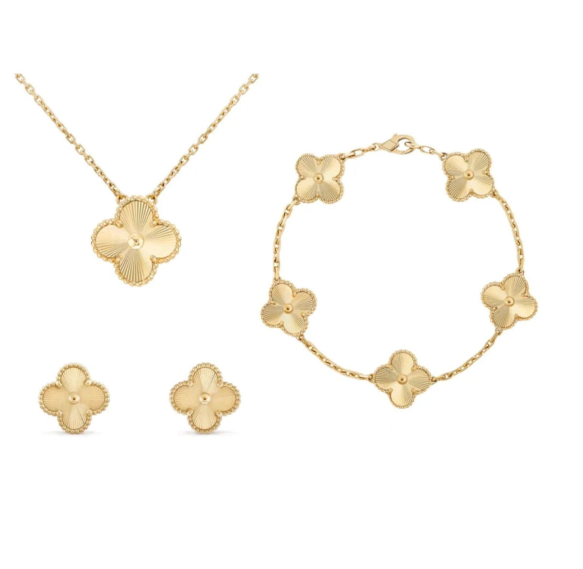 Four Leaf Set | Necklace + Bracelet + Earring